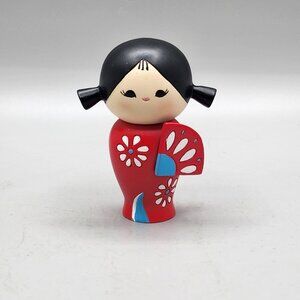 Momiji Message Doll Happy Happy Happy 2008 Collectable Kokeshi Inspired